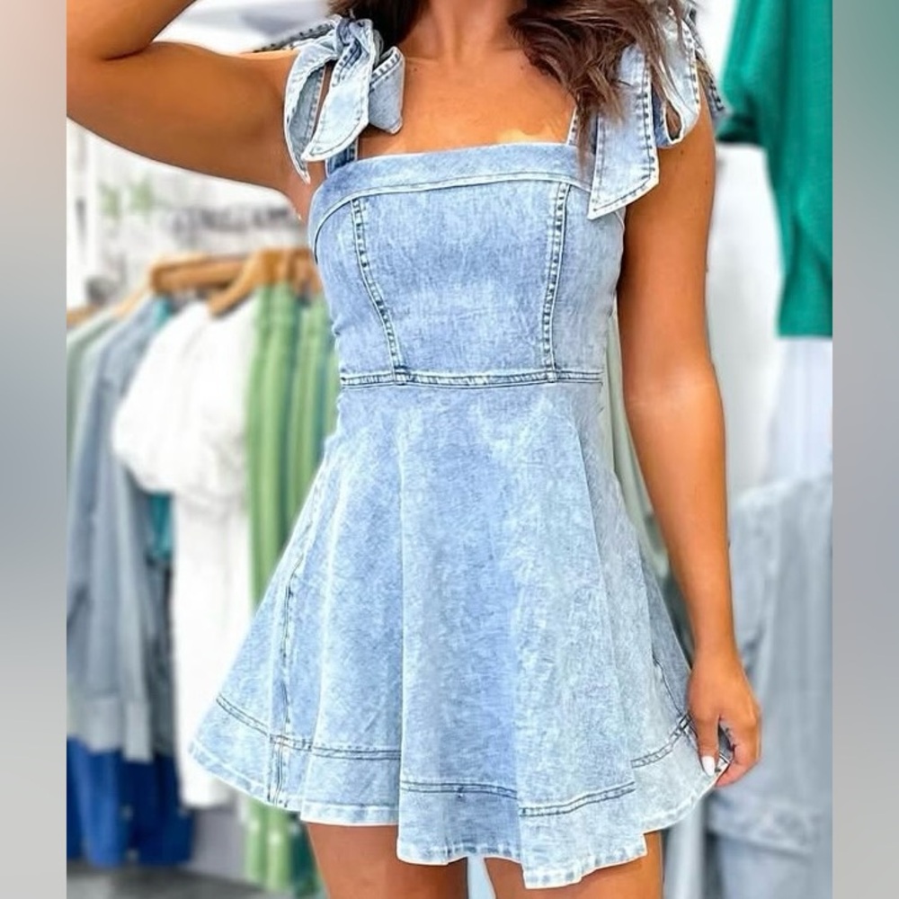 Blue Blush Light Denim Mini Dress
